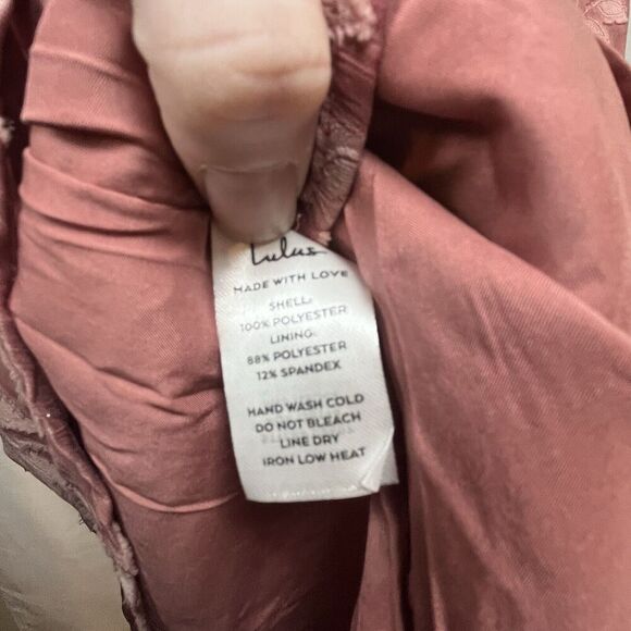 Lulus meant to shine mauve floral long sleeve mini dress womens medium NEW - Picture 6 of 10